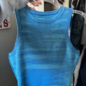 Blue Knit Sleeveless Top